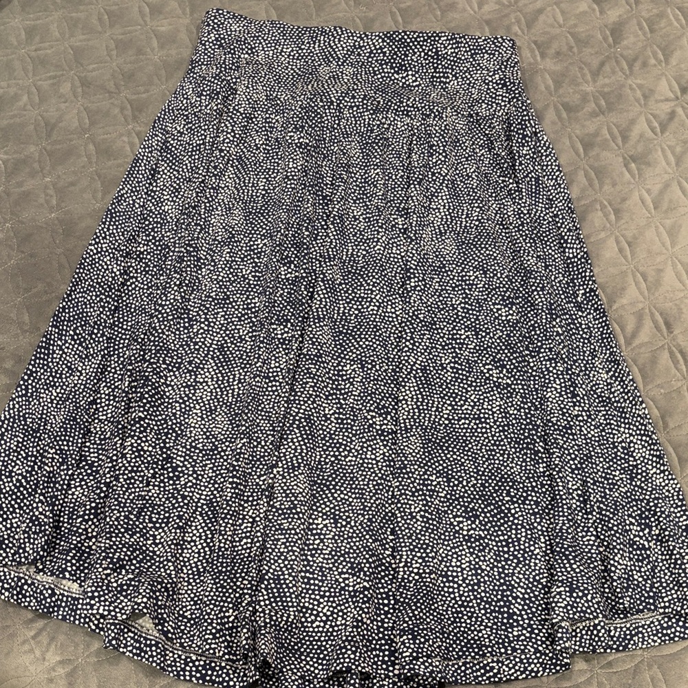 Hilary Radley Navy and White A-Line Skirt